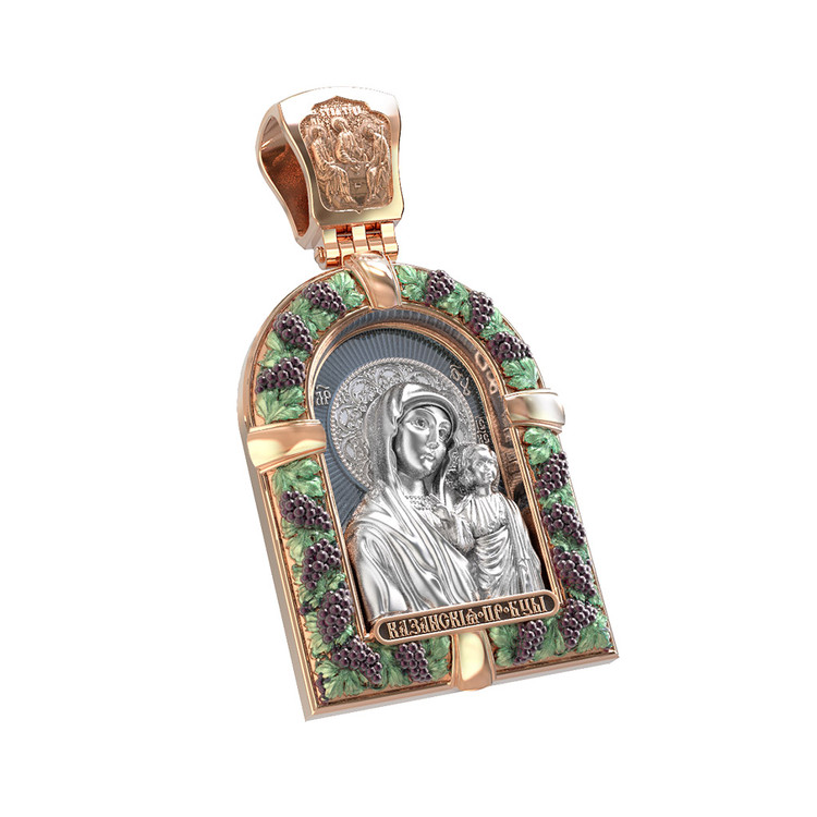 Образок из золота c эмаль