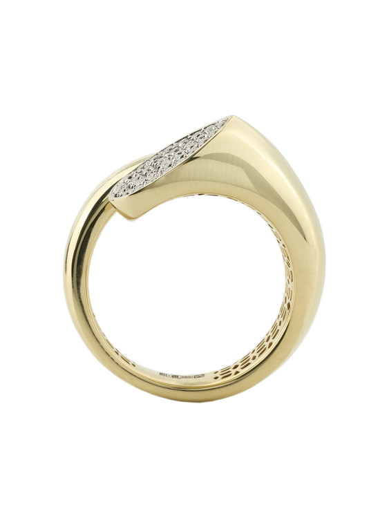 Кольцо из лимонного золота c бриллиантами