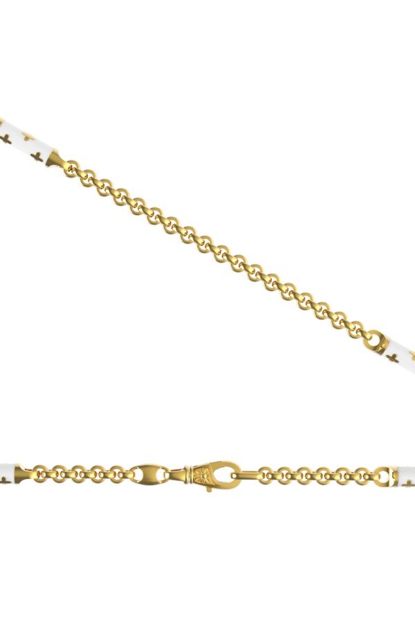 Цепь из лимонного золота c эмаль