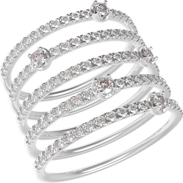 Кольцо из белого золота c бриллиантами