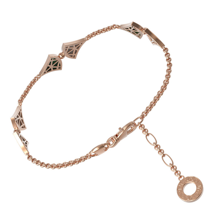 Браслет из золота c малахитом и перламутром