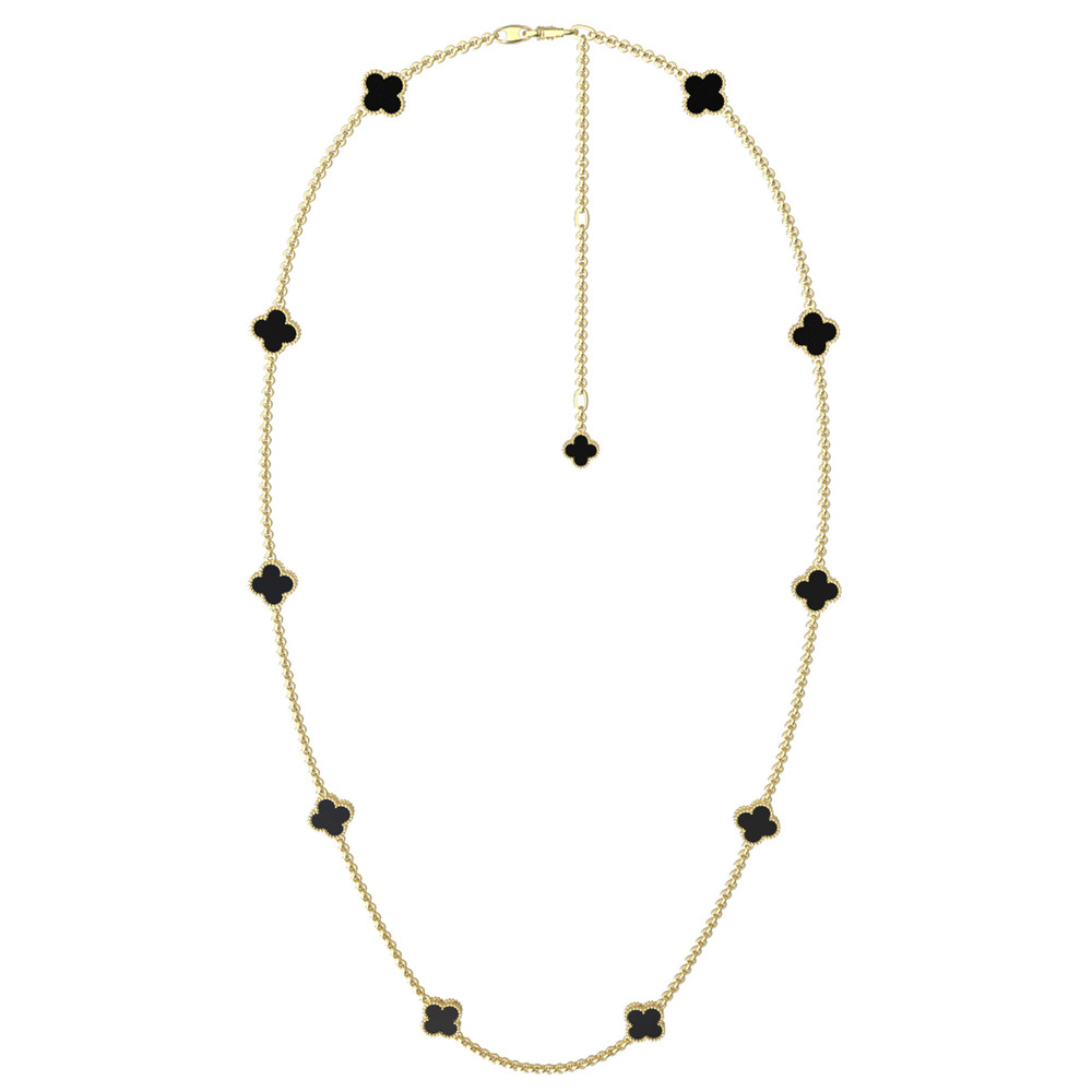 Колье из лимонного золота c ониксом