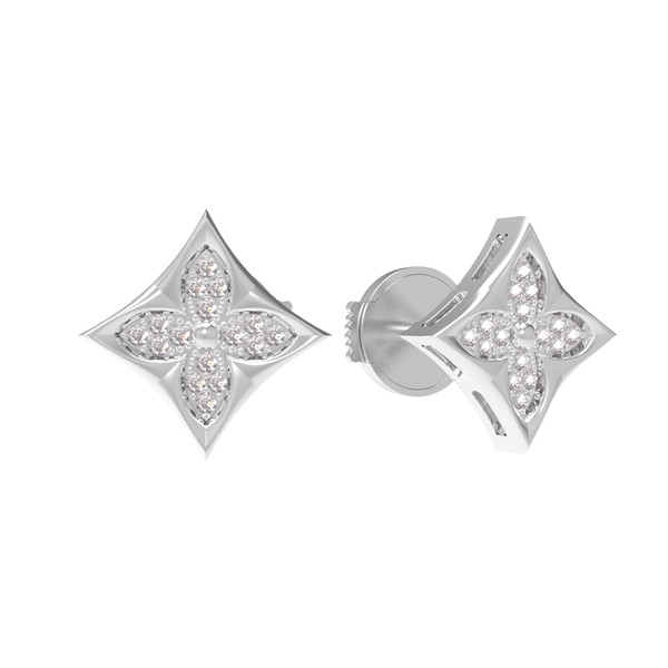 Серьги из белого золота c бриллиантами