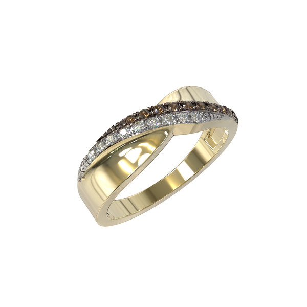 Кольцо из лимонного золота c бриллиантами