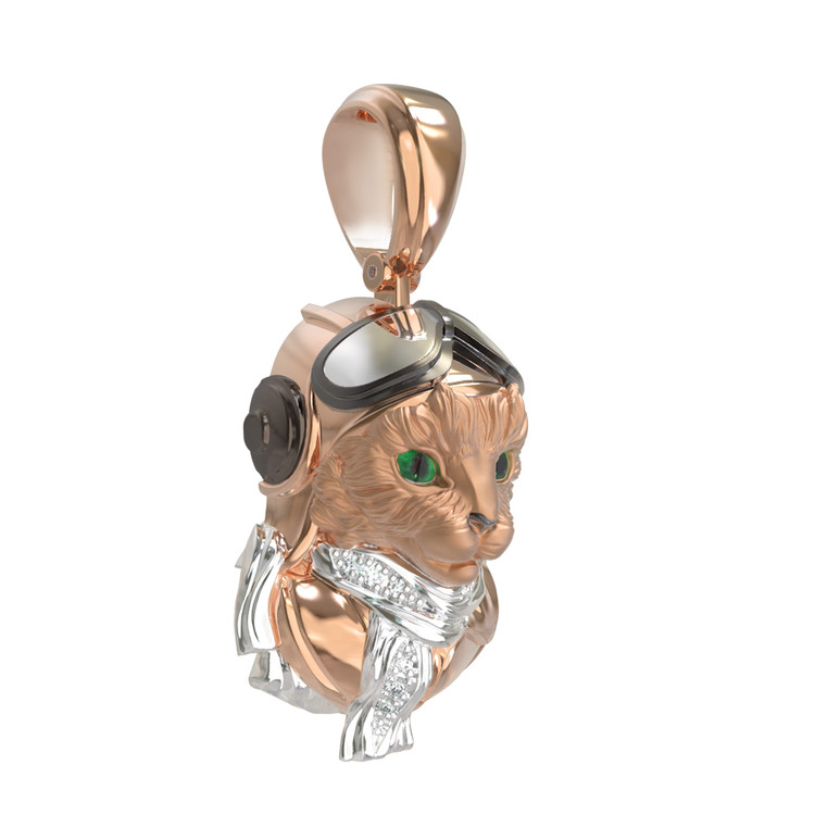 Подвеска из золота c эмаль , бриллиантами и рубином