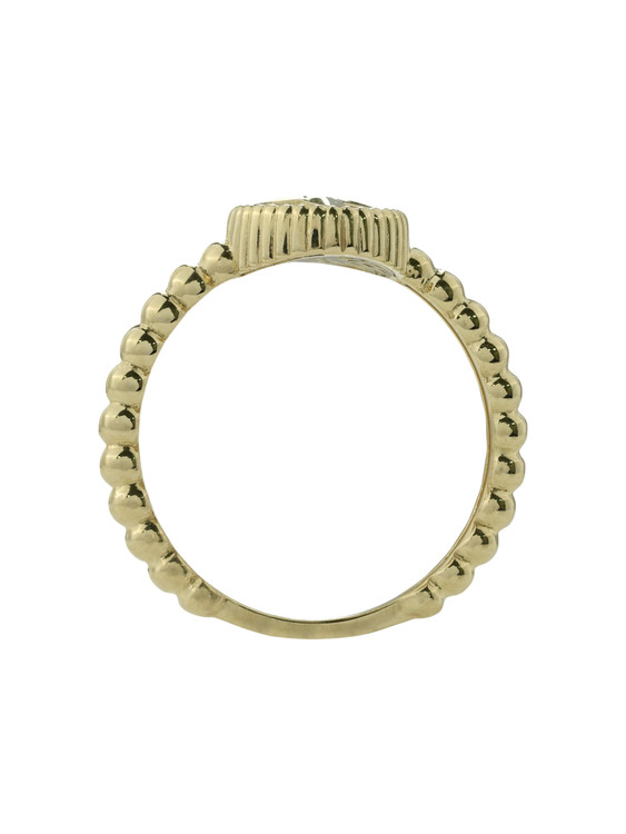 Кольцо из лимонного золота c бриллиантами и ониксом