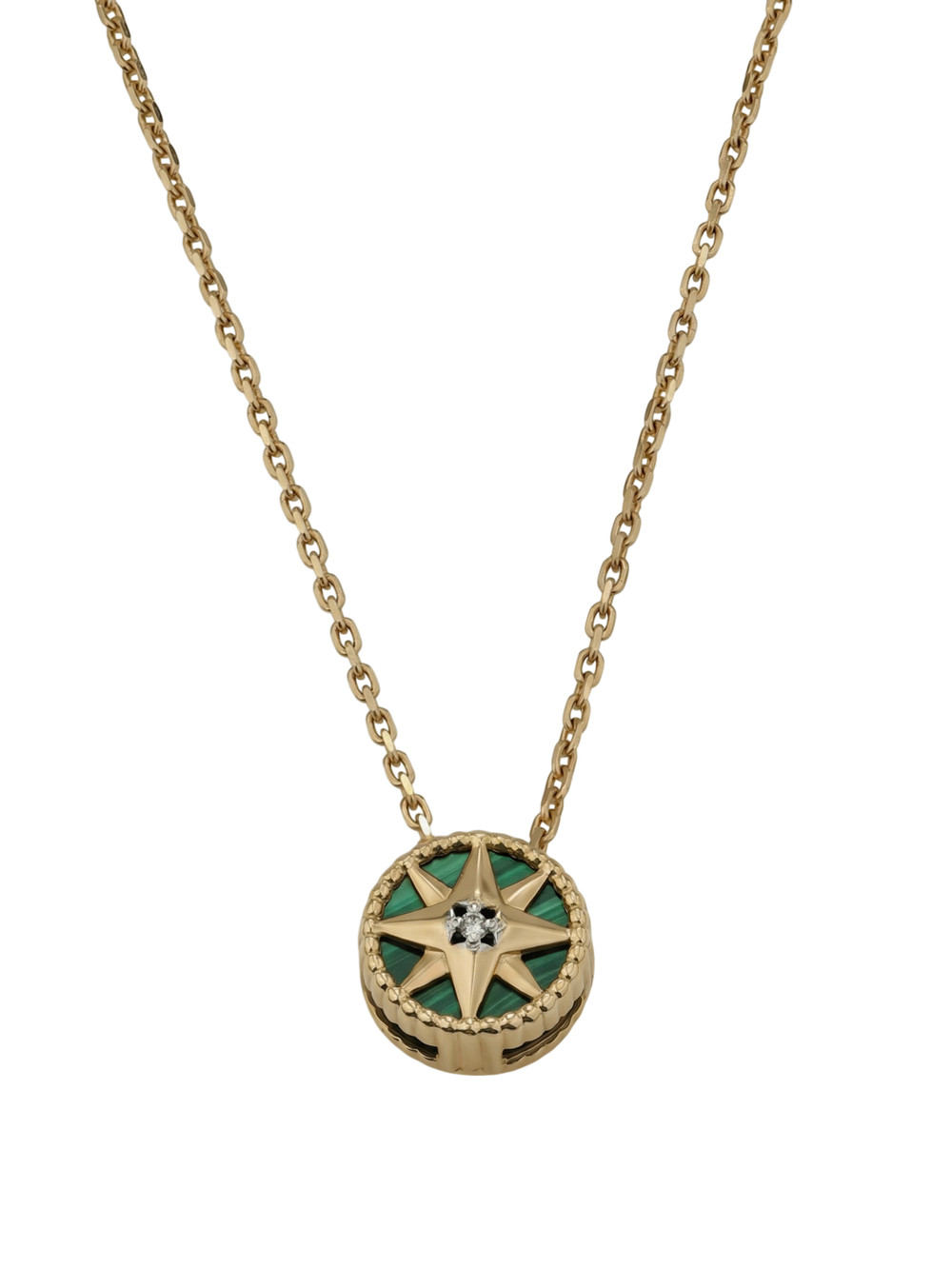 Колье из золота c бриллиантами и малахитом