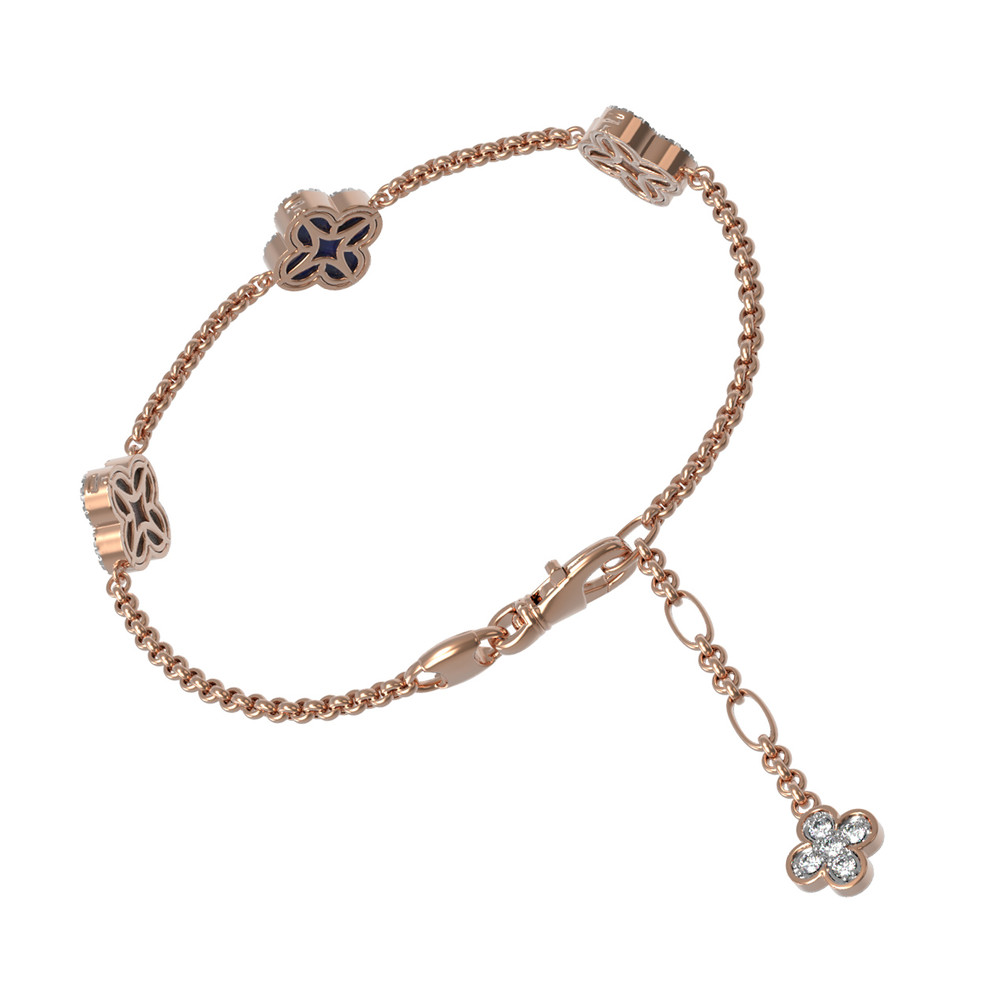 Браслет из золота c бриллиантами, лазуритом и перламутром