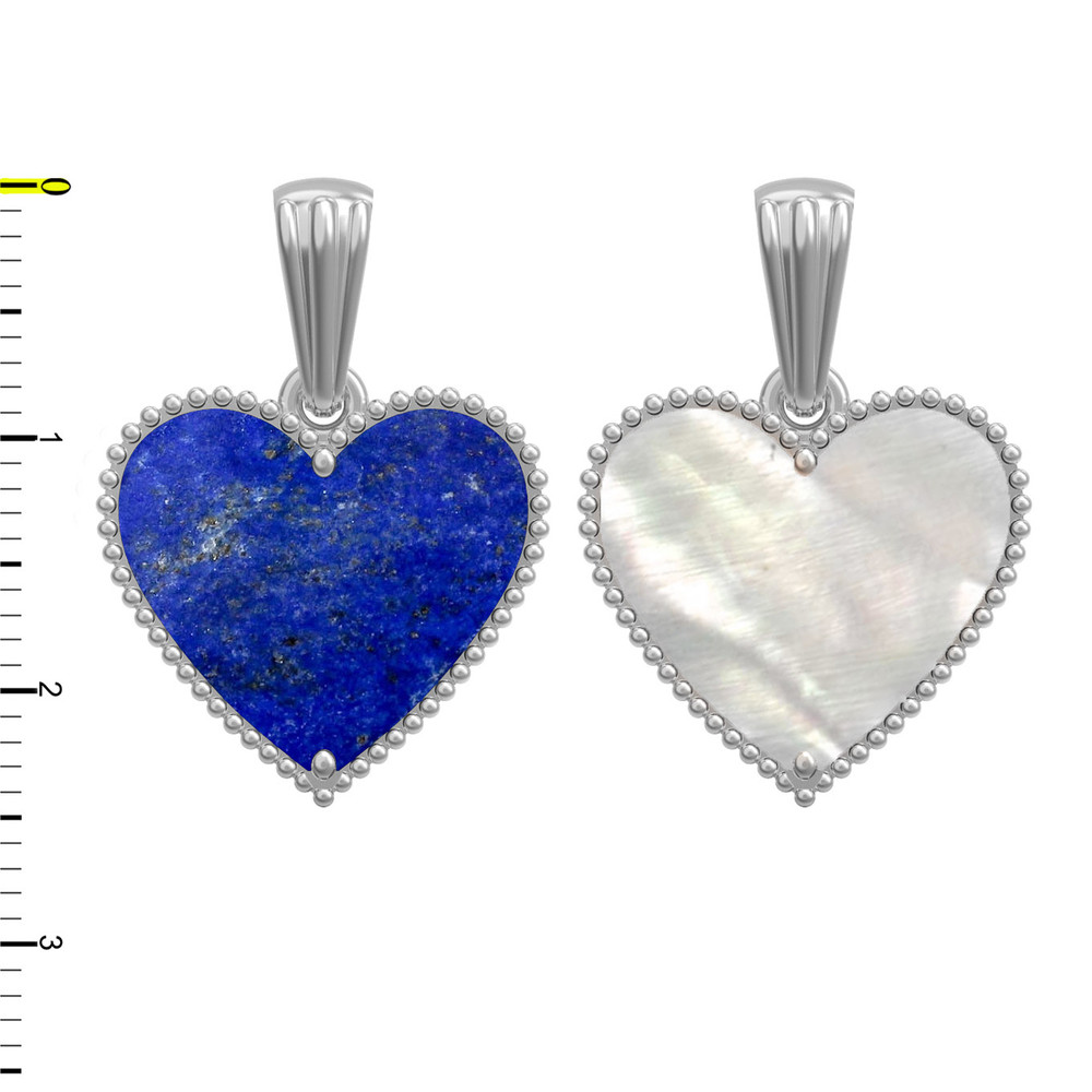 Подвеска из белого золота c лазуритом и перламутром