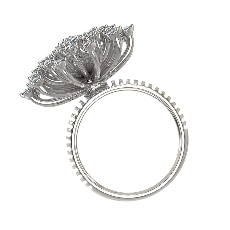 Кольцо из белого золота c бриллиантами