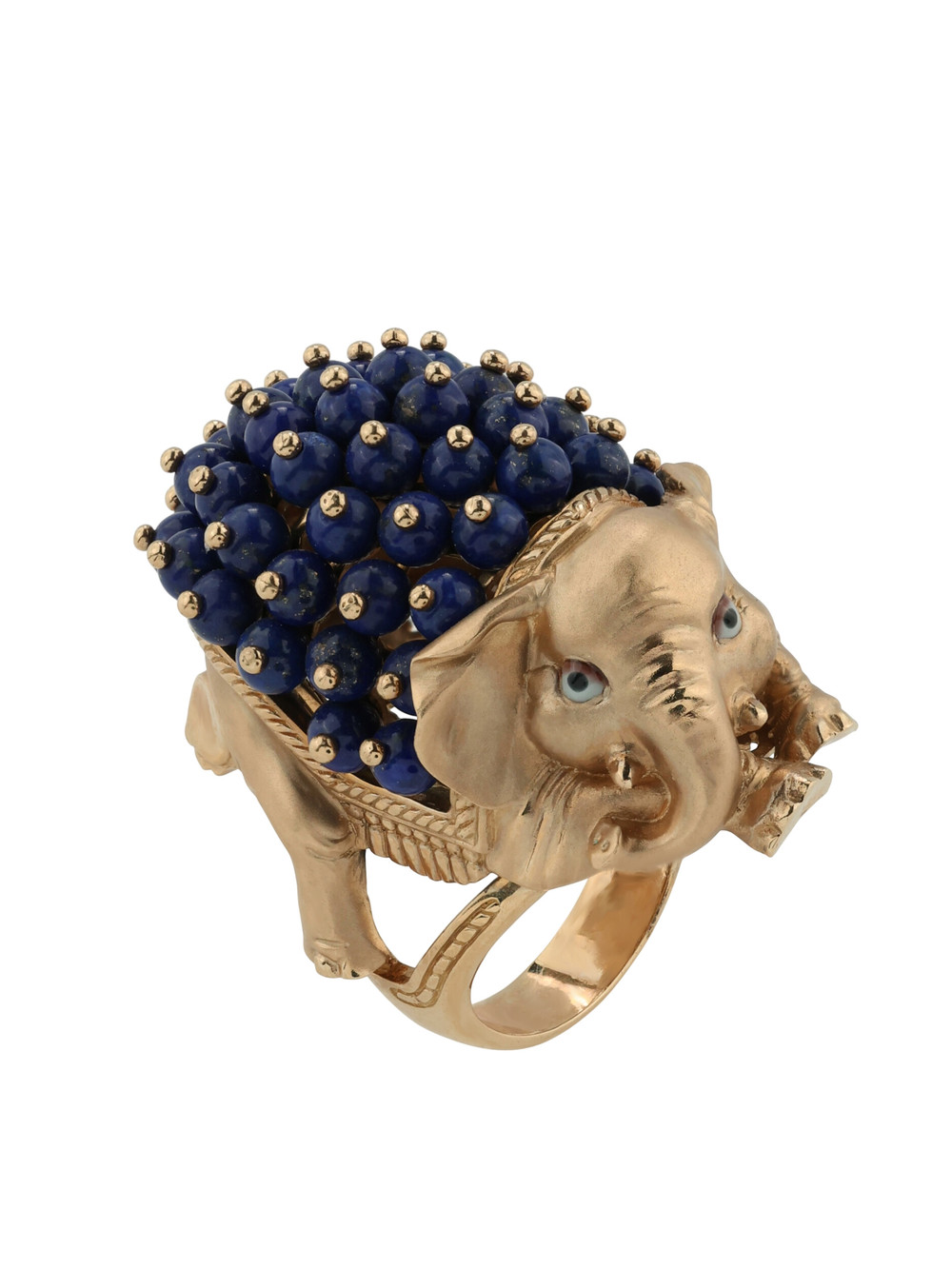 Кольцо из золота c эмаль и лазуритом