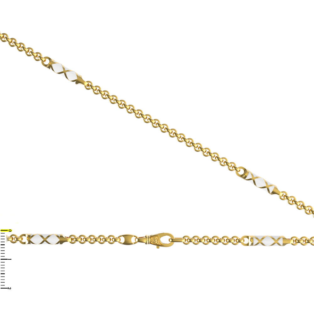 Цепь из лимонного золота c эмалью