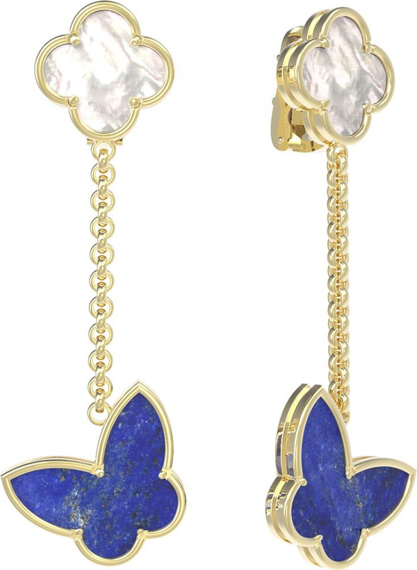 Серьги из лимонного золота c лазуритом и перламутром