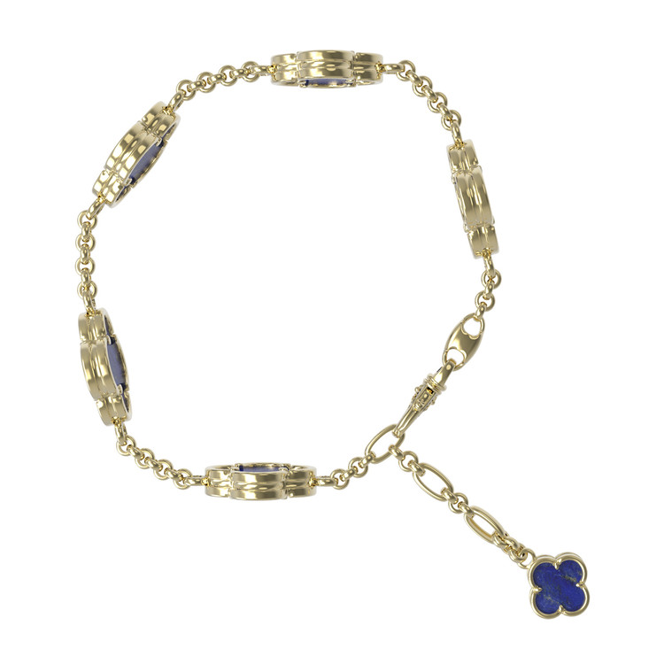 Браслет из лимонного золота c лазуритом