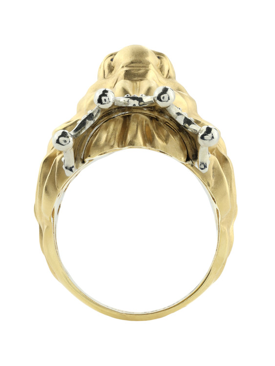 Кольцо из лимонного золота c эмаль и бриллиантами