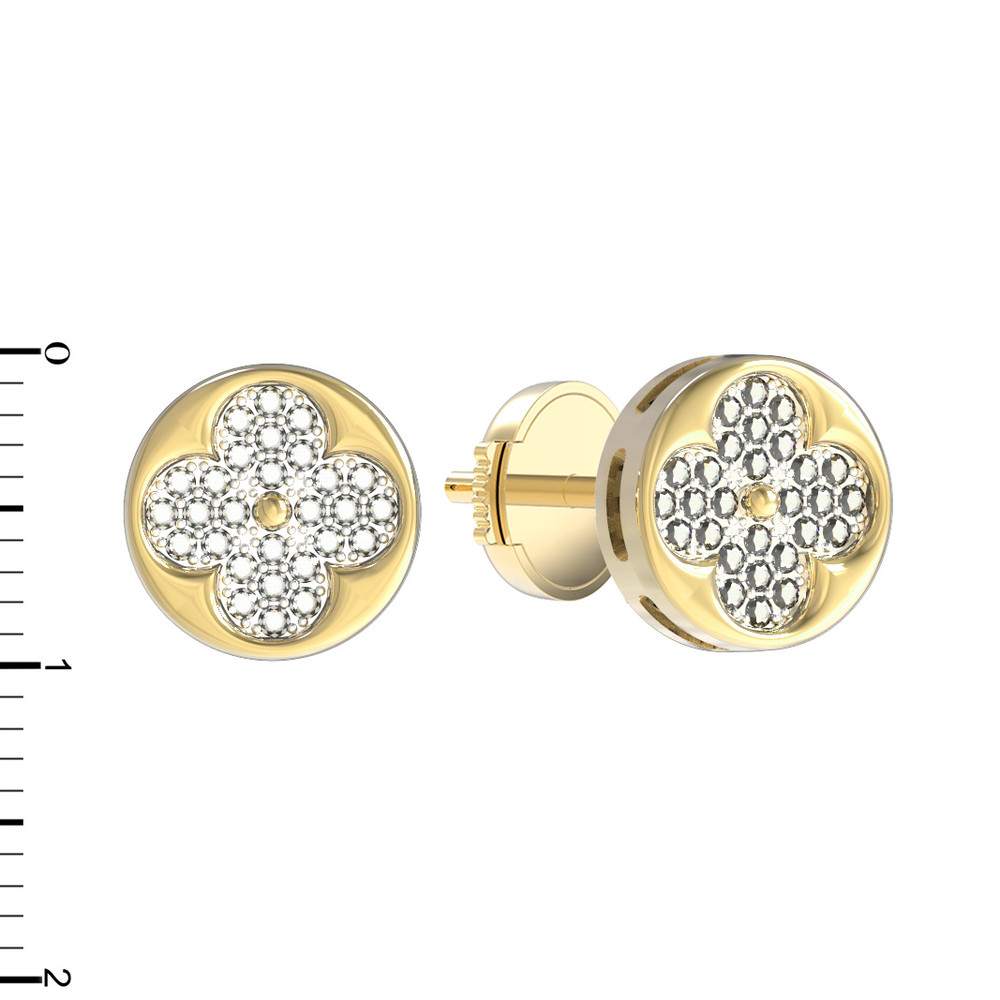 Серьги из лимонного золота c бриллиантами