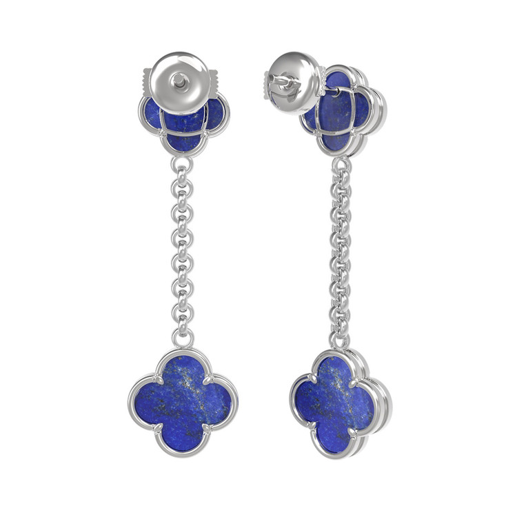 Серьги из белого золота c лазуритом