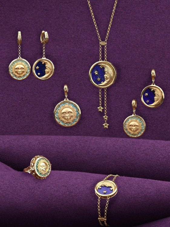 Подвеска из лимонного золота c лазуритом