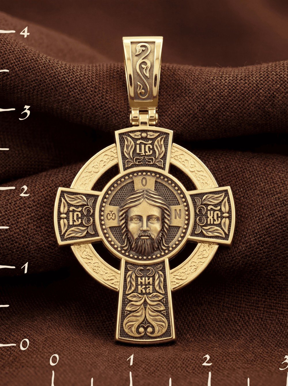 Крест из лимонного золота