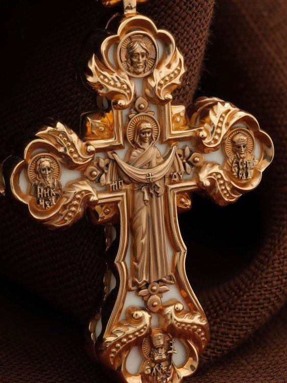 Крест из золота c бивнем мамонта