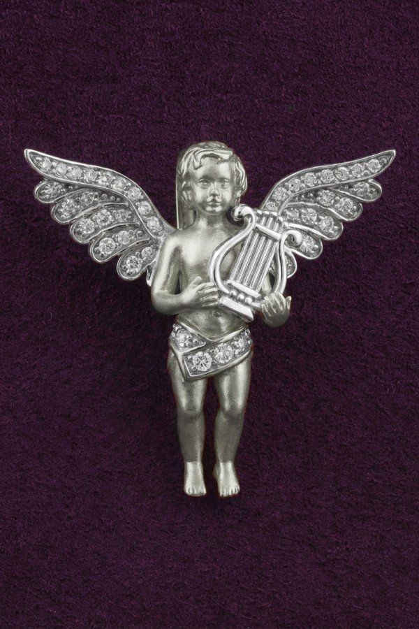 Подвеска из белого золота c фианитом