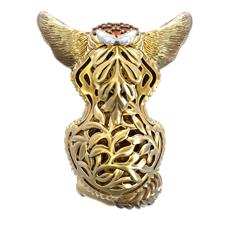 Подвеска из лимонного золота c эмаль и фианитом