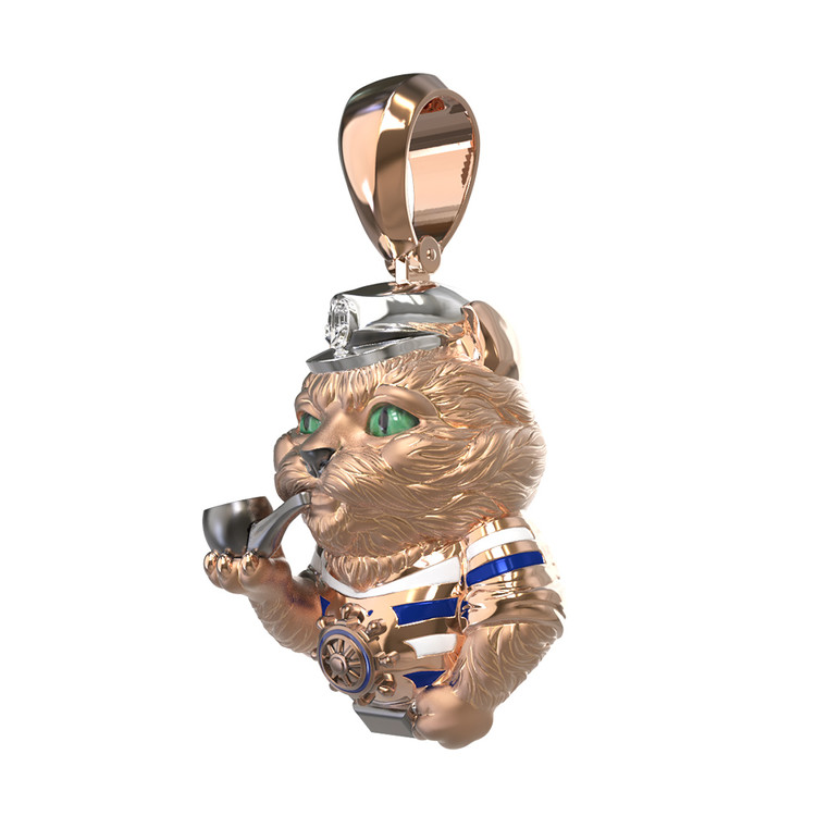 Подвеска из золота c эмаль , бриллиантами и рубином