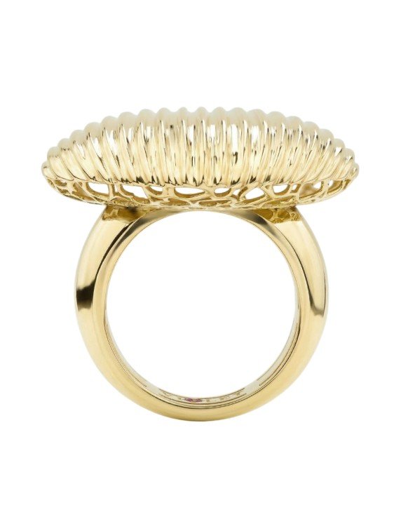 Кольцо из лимонного золота c рубином