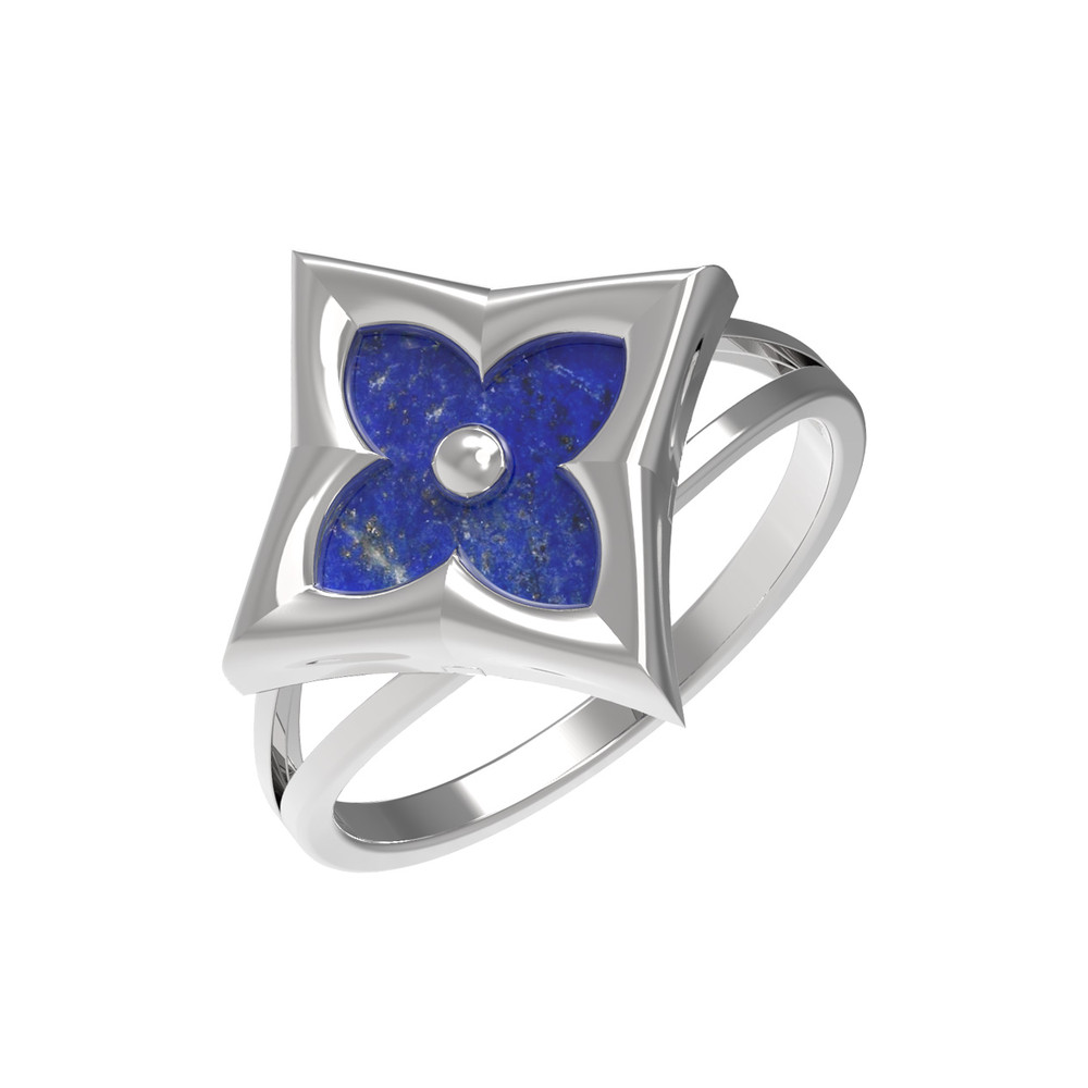 Кольцо из белого золота c лазуритом