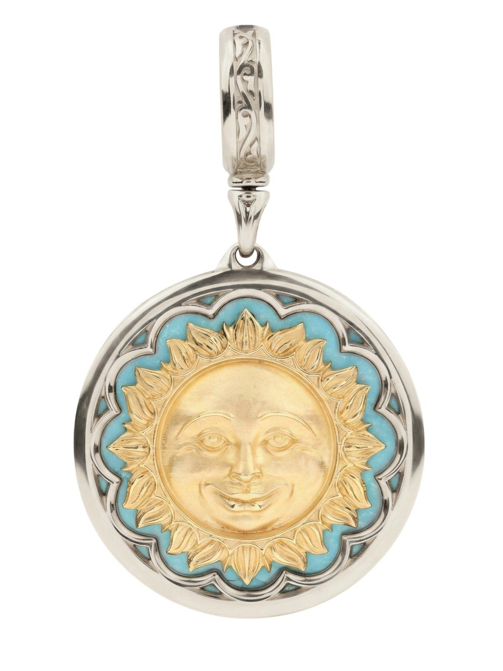 Подвеска из белого золота c бирюзой