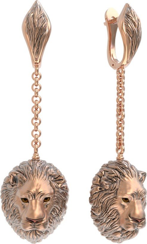 Серьги из золота c эмаль