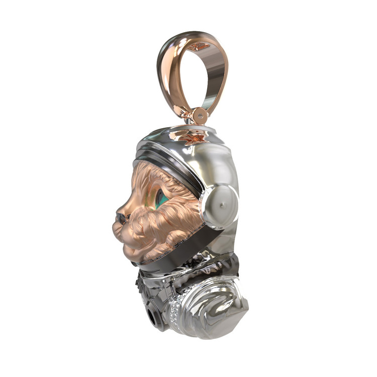 Подвеска из золота c эмаль , бриллиантами и рубином