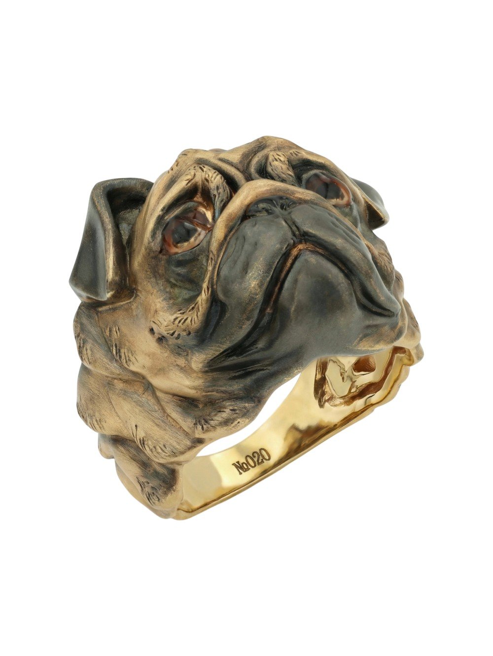 Кольцо из лимонного золота c эмаль