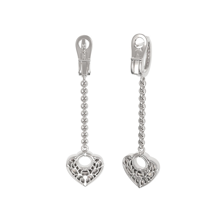 Серьги из белого золота c бриллиантами и перламутром