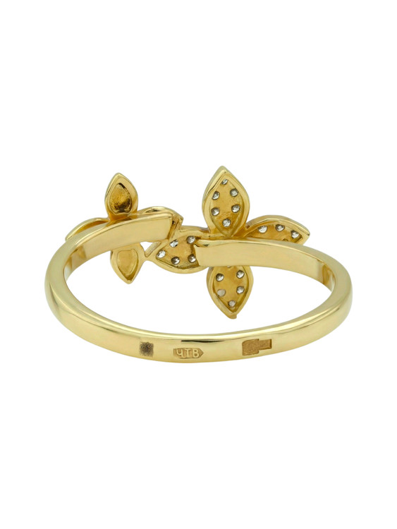 Кольцо из лимонного золота c бриллиантами