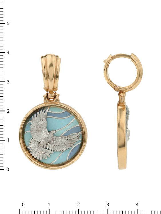 Серьги из золота c эмаль