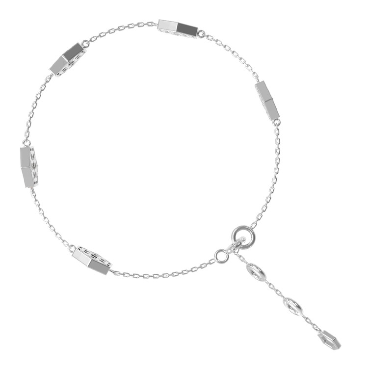 Браслет из белого золота c ониксом и перламутром