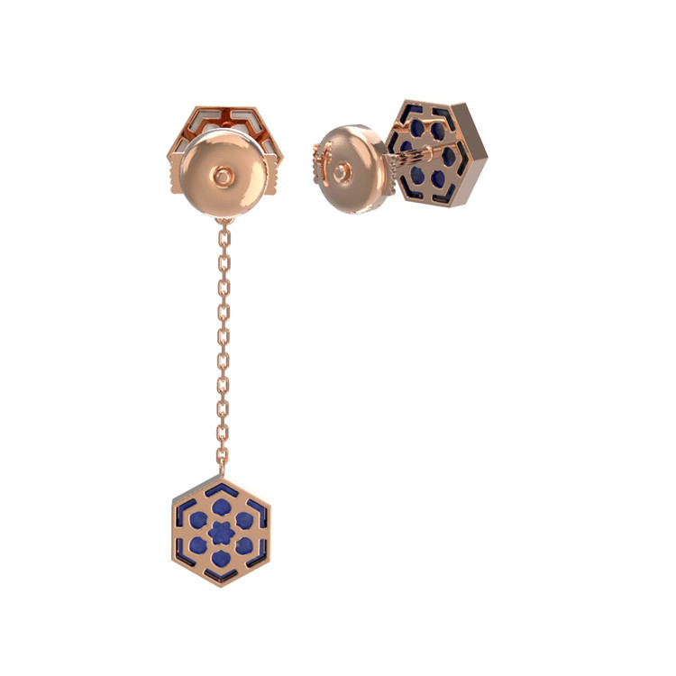 Серьги из золота c лазуритом и перламутром