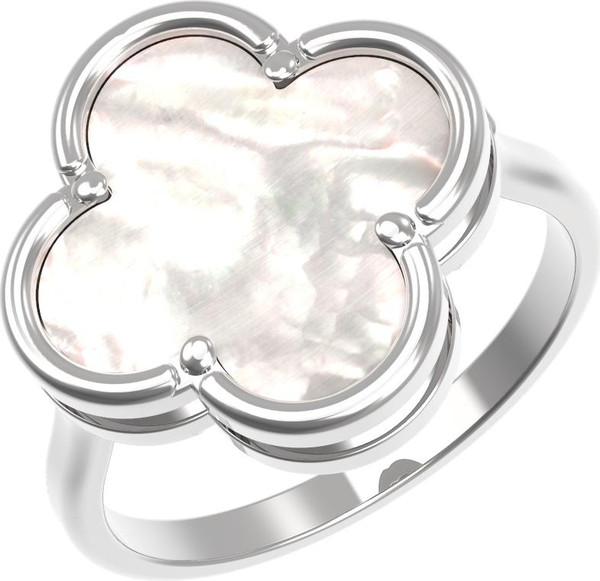 Кольцо из белого золота c перламутром