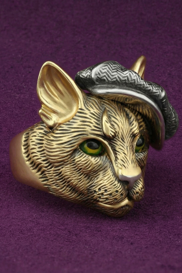 Кольцо из лимонного золота c эмаль