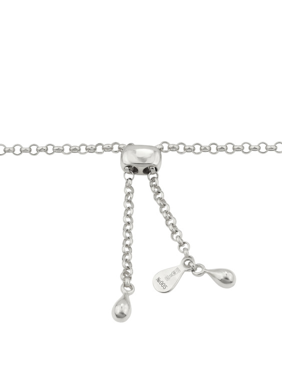 Колье из белого золота c бирюзой и перламутром