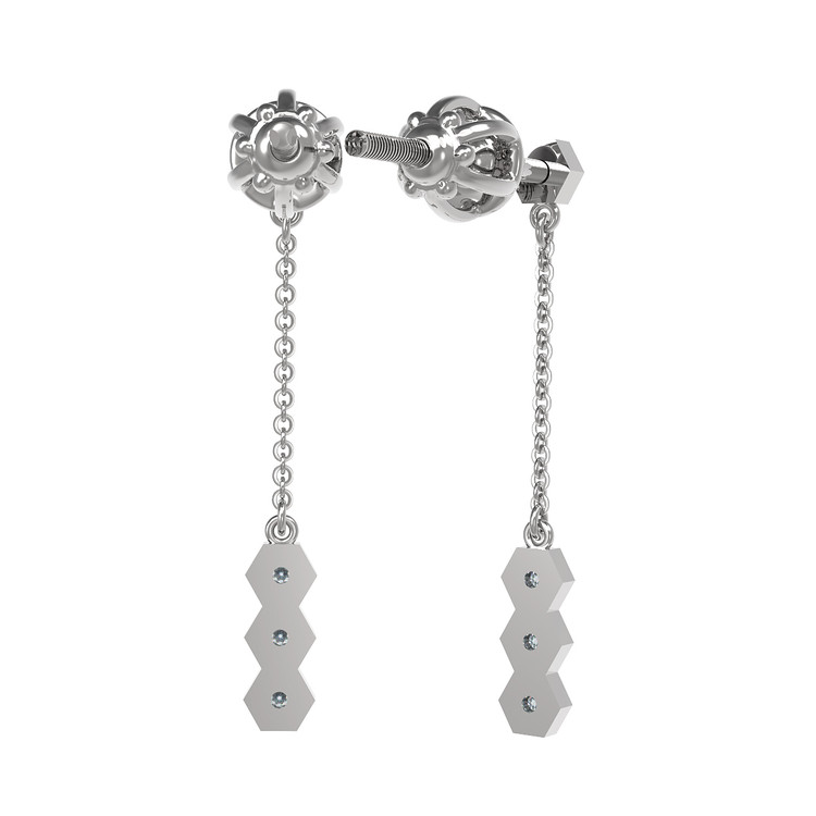 Серьги из белого золота c бриллиантами