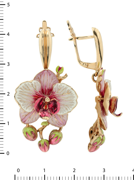 Серьги из золота c эмаль