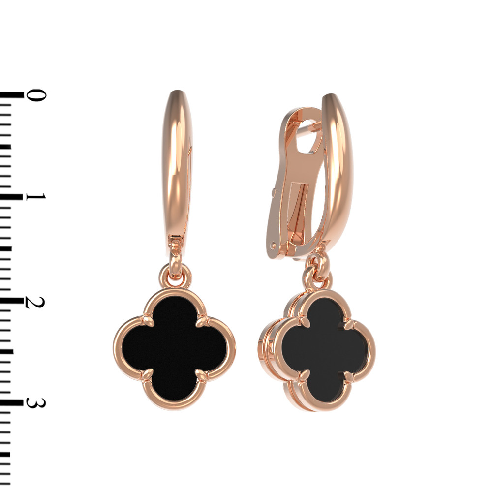 Серьги из золота c ониксом