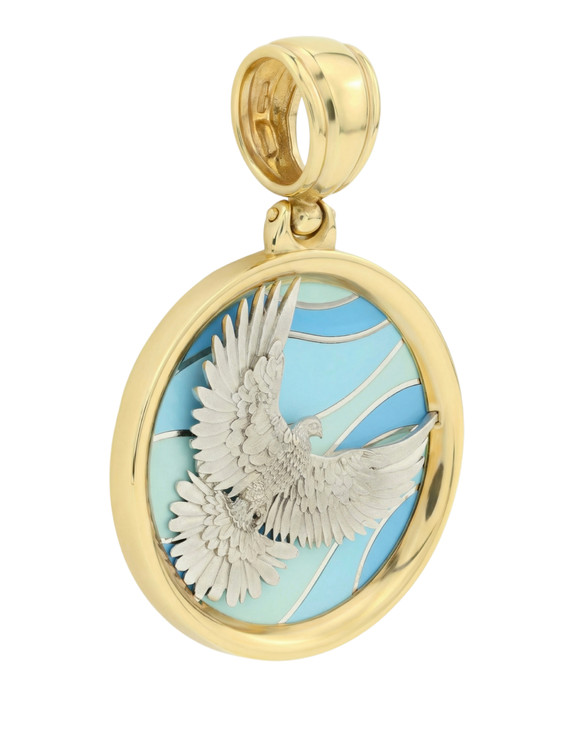 Подвеска из лимонного золота c эмаль