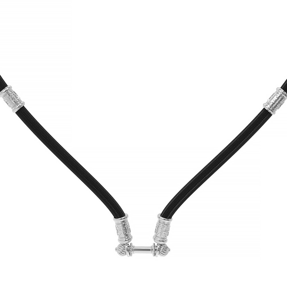 Шнурок шёлковый из белого золота c шёлковым шнурком