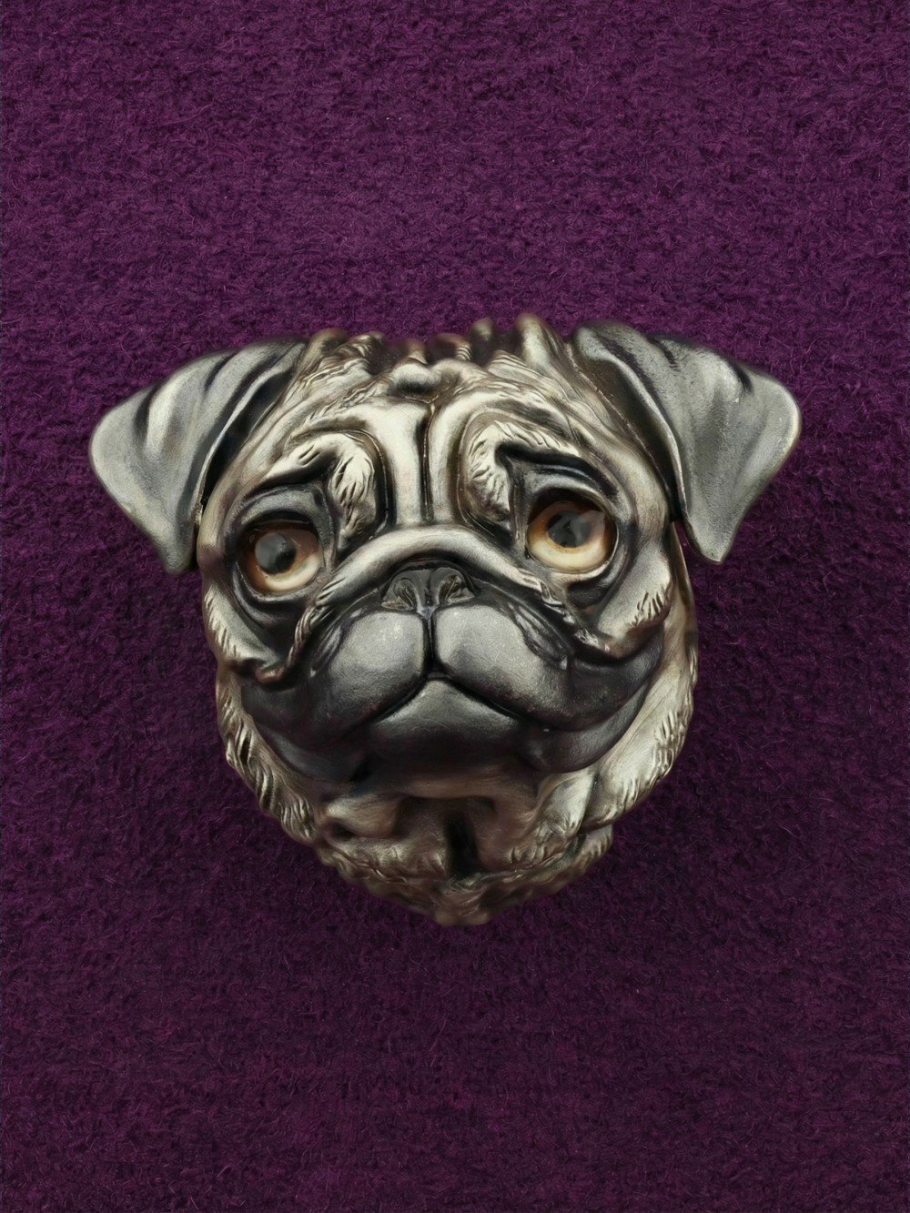 Подвеска из белого золота c эмаль