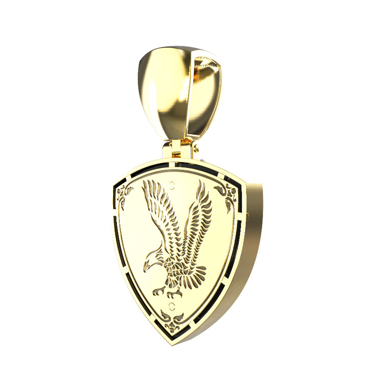 Подвеска из лимонного золота c бриллиантами и ониксом