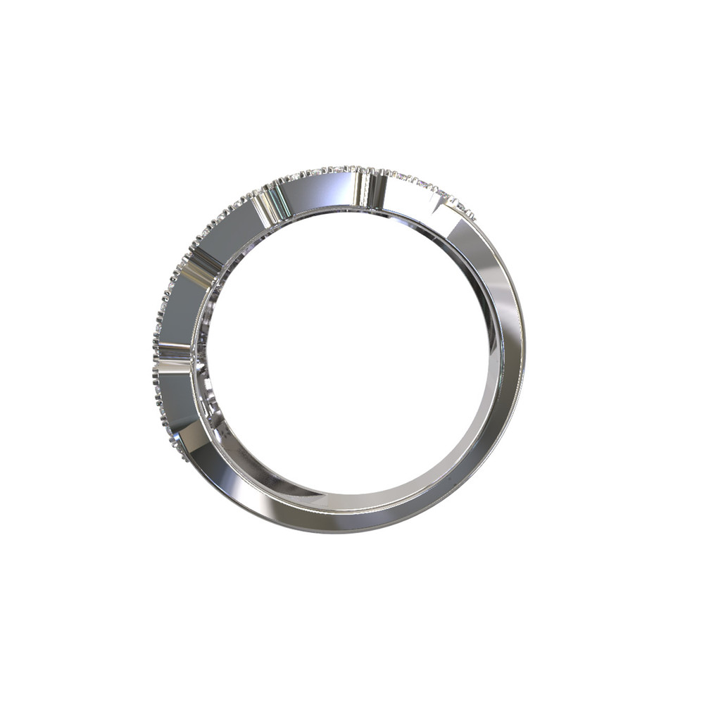 Кольцо из белого золота c бриллиантами и сапфиром