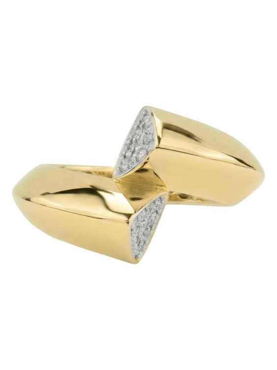 Кольцо из лимонного золота c бриллиантами